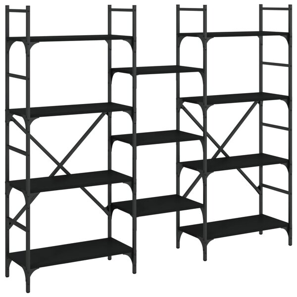 vidaXL Bibliothèque noir 160x28 5x136 5 cm bois d'ingénierie