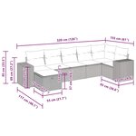 vidaXL Salon de jardin avec coussins 7 Pièces beige résine tressée