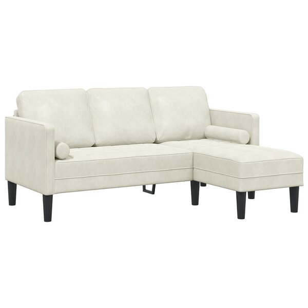vidaXL Canapé L Crème 173x131x67 cm Velours