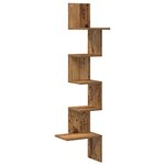 vidaXL Étagère d'angle murale vieux bois 32x32x127 5cm bois ingénierie