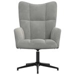 vidaXL Chaise de relaxation Gris clair Velours