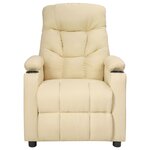 vidaXL Fauteuil électrique de massage Crème Tissu