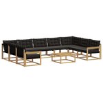 vidaXL Ensemble de canapés d'extérieur 10 Pièces Blanc et noir