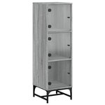 vidaXL Buffet avec portes en verre sonoma gris 35x37x120 cm