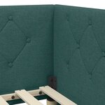 vidaXL Cadre de lit d'angle Vert foncé 90 x 200 cm tissu