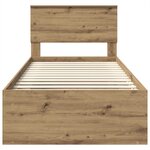 vidaXL Cadre de lit Chêne artisan 100 x 200 cm Bois d'ingénierie