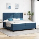 vidaXL Lit à ressorts avec matelas Bleu 200 x 200 cm tissu