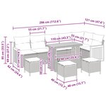 vidaXL Ensemble de canapé de jardin avec coussin 12 Pièces Noir polyrotin