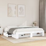 vidaXL Cadre de lit sans matelas blanc 200x200 cm bois d'ingénierie