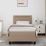 vidaXL Lit à ressorts avec matelas Cappuccino 100 x 200 cm Simili cuir