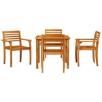 vidaXL Ensemble de salle à manger pour jardin 5 Pièces Marron