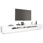 vidaXL Meuble TV avec lumières LED Blanc 300x35x40 cm