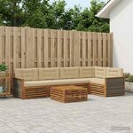 vidaXL Ensemble de canapés d'extérieur 6 pc Naturel et Beige