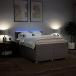 vidaXL Sommier à lattes de lit avec matelas Taupe 140x190 cm Tissu