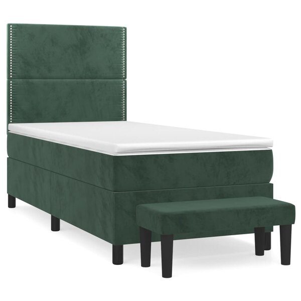 vidaXL Sommier à lattes de lit avec matelas Vert foncé 90x190 cm
