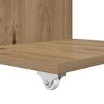 vidaXL Table d'appoint avec roue Chêne artisanal 40 x 35 x 60 cm
