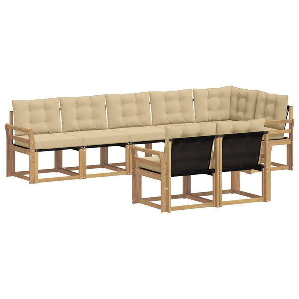 vidaXL Ensemble de canapés d'extérieur 8 pc Blanc et Beige