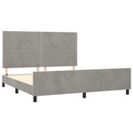 vidaXL Cadre de lit avec tête de lit Gris clair 160x200 cm Velours