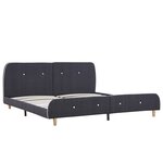 vidaXL Cadre de lit Gris foncé Tissu 160x200 cm