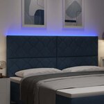 vidaXL Tête de lit avec des lumières à LED Réglable Bleu 200 cm tissu