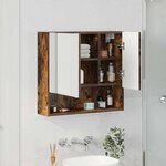 vidaXL Armoire Miroir Chêne fumé 59 x 17 x 55 cm Bois d'ingénierie
