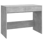 vidaXL Bureau gris béton 101x50x76 5 cm bois d'ingénierie