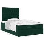 vidaXL Cadre de lit ottoman avec matelas vert foncé 120x200 cm velours