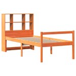 vidaXL Lit bibliothèque sans matelas cire marron 75x190 cm bois massif