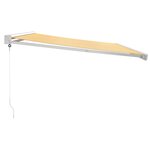 vidaXL Auvent rétractable jaune et blanc 4x3 m tissu et aluminium