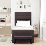 vidaXL Lit à ressorts avec matelas Marron foncé 90 x 190 cm tissu