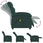 vidaXL Fauteuil de massage inclinable électrique Vert foncé Tissu