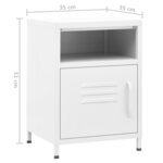 vidaXL Table de chevet Blanc 35x35x51 cm Acier