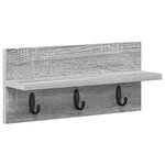 vidaXL Porte-manteau mural avec étagère Sonoma gris 40 x 10.5 x 18 cm