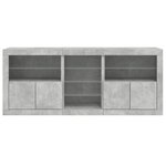 vidaXL Buffet avec lumières LED gris béton 162x37x67 cm