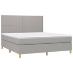 vidaXL Sommier à lattes de lit avec matelas Gris clair 180x200cm Tissu