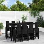 vidaXL Ensemble de bar de jardin 9 Pièces noir bois de pin massif