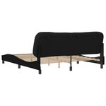 vidaXL Cadre de lit sans matelas Hvar noir 180x200 cm tissu