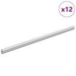 vidaXL Tige de placard 12 Pièces Argenté 764 x 15 x 29 mm