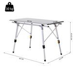 Table pliante en aluminium table de camping table de jardin 4 personnes hauteur réglable + sac de transport