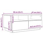 vidaXL Table basse avec lumières LED chêne artisanal 90x49x40 cm