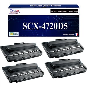 T3AZUR - 4x Toners compatibles avec Samsung SCX-4720D5 SCX4720D5 pour Samsung SCX4520 SCX4720F SCX4720FN SCX-4520 SCX-4720F SCX-4720FN