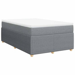 vidaXL Sommier à lattes de lit avec matelas Gris clair 120x200cm Tissu