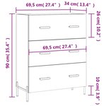vidaXL Buffet noir 69 5x34x90 cm bois d'ingénierie