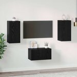 vidaXL Ensemble meuble TV 3 Pièces Chêne noir 60 x 30 x 30 cm