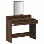 vidaXL Table de Toilette avec tiroir Chêne brun 100 x 41 x 140 cm