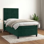 vidaXL Sommier à lattes de lit avec matelas Vert foncé 100x200 cm
