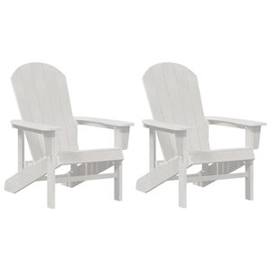 vidaXL Chaise de jardin 2 Pièces Blanc 82 x 74 x 92 cm Polyéthylène