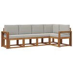 vidaXL Ensemble de canapés d'extérieur 5 Pièces Gris Naturel et Clair