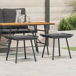 vidaXL Tabouret de Jardin 2 Pièces Gris 50 x 40 x 45cm Polyester