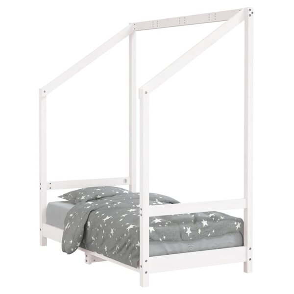 vidaXL Cadre de lit pour enfant blanc 70x140 cm bois de pin massif